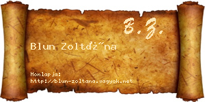 Blun Zoltána névjegykártya